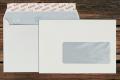 [30680] Briefhüllen mit Fenster C6 114x162 mm Haftklebend Recycling Naturweiß 100 g/qm